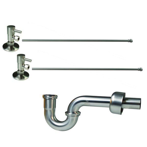 Westbrass P-Trap 1/4-Turn Lavatory Kit W/ Valves & Risers SNI D1838QRL-07